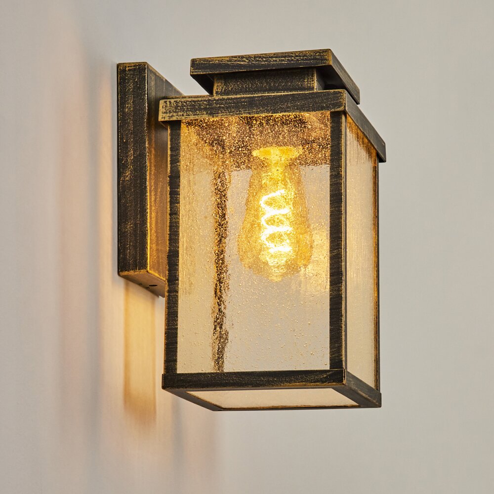 Tieva Buiten muurverlichting Bruin, Goud, Zwart, 1-licht, Bewegingsmelder