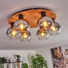 Koyoto Plafondlamp - Glas Natuurlijke kleuren, Zwart, 6-lichts