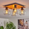 Koyoto Plafondlamp - Glas Natuurlijke kleuren, Zwart, 4-lichts