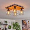 Koyoto Plafondlamp - Glas Natuurlijke kleuren, Zwart, 4-lichts