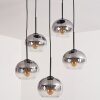 Apedo Hanger - Glas Duidelijk, Rookkleurig, 5-lichts