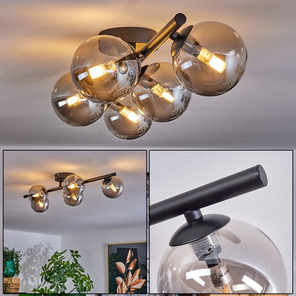 Chehalis Plafondlamp Rookkleurig, 5-lichts main product photo