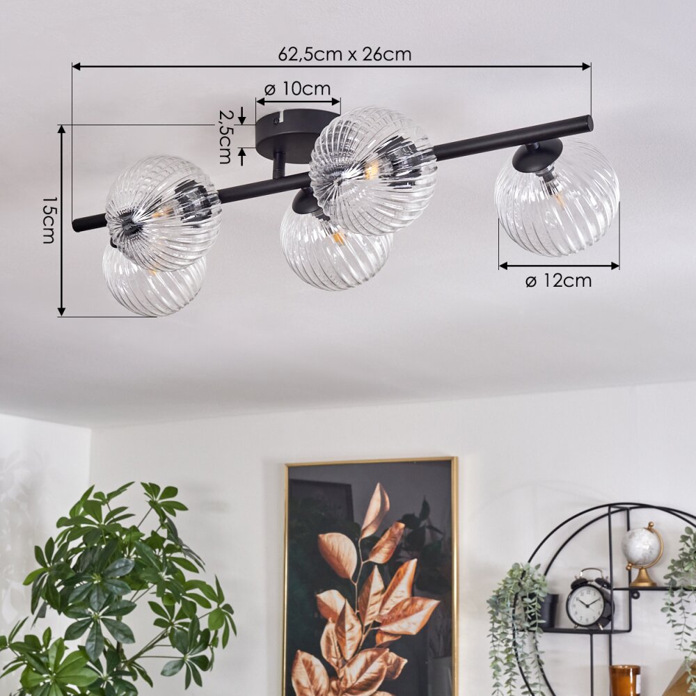 Chehalis Plafondlamp - Glas Duidelijk, 5-lichts