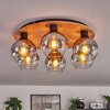 Koyoto Plafondlamp - Glas Natuurlijke kleuren, Zwart, 6-lichts