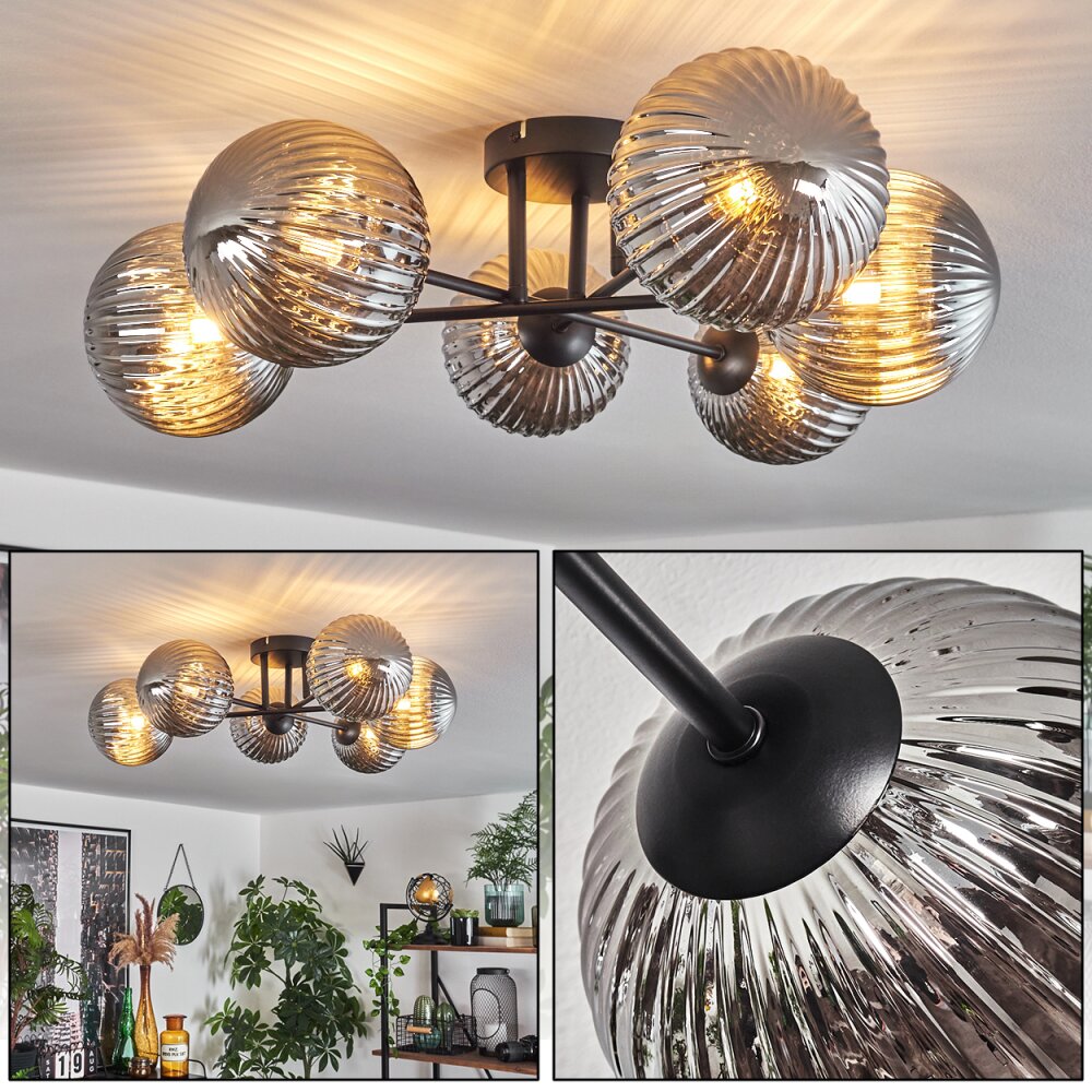 Chehalis Plafondlamp Rookkleurig, 6-lichts main product photo