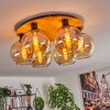 Koyoto Plafondlamp - Glas Natuurlijke kleuren, Zwart, 6-lichts