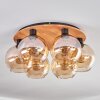 Koyoto Plafondlamp - Glas Natuurlijke kleuren, Zwart, 6-lichts