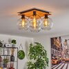 Koyoto Plafondlamp - Glas Natuurlijke kleuren, Zwart, 4-lichts