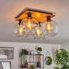 Koyoto Plafondlamp - Glas Natuurlijke kleuren, Zwart, 4-lichts