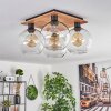 Koyoto Plafondlamp - Glas Natuurlijke kleuren, Zwart, 4-lichts