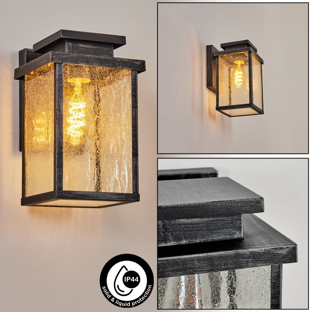 Tieva Buiten muurverlichting Zwart, Zilver, 1-licht main product photo