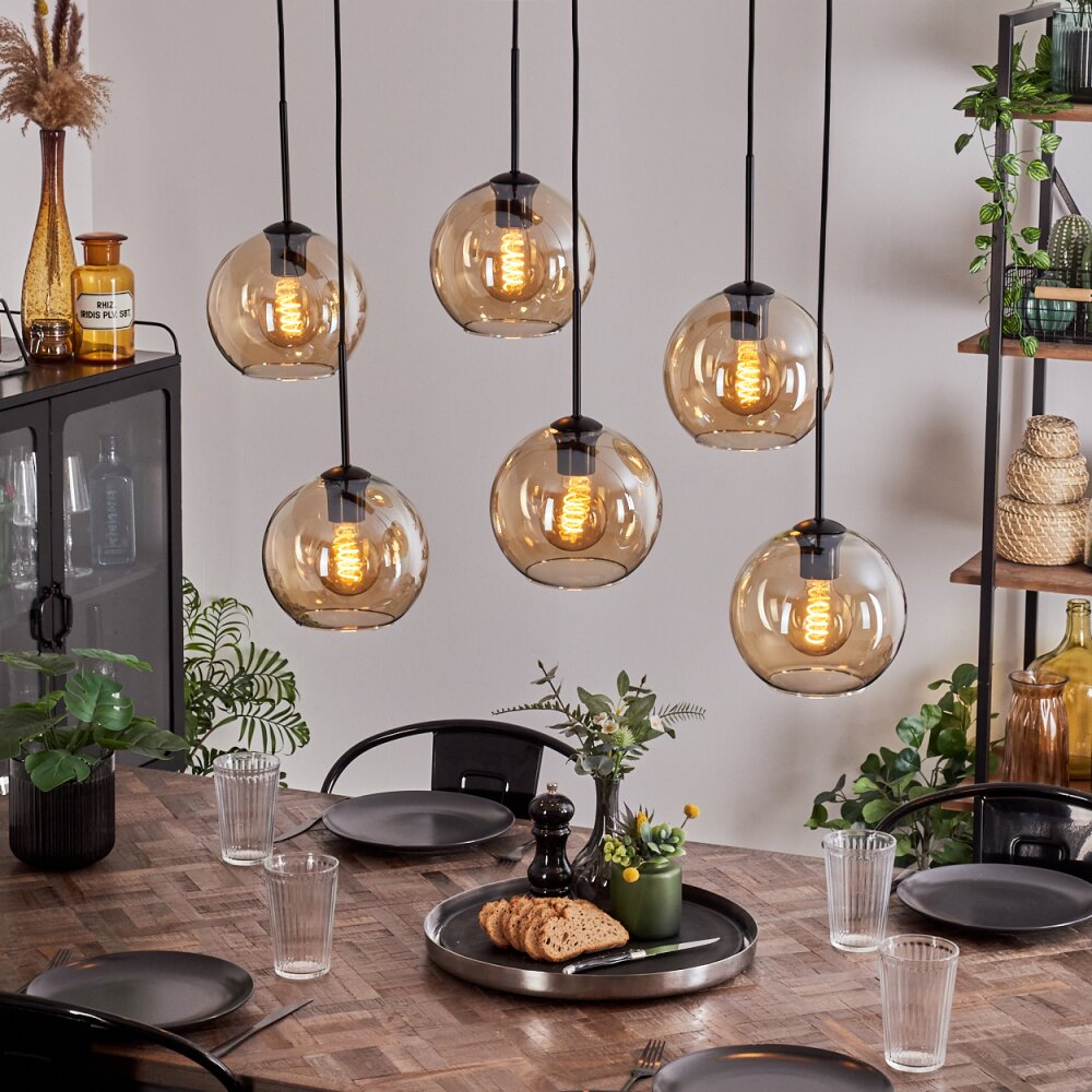 Koyoto Hanger - Glas Amber, 6-lichts main product photo