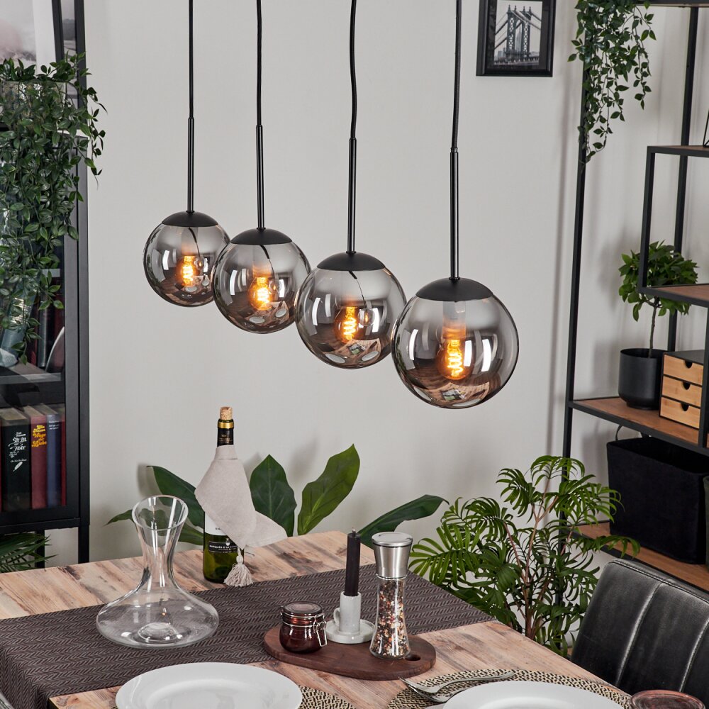 Gastor Hanger - Glas Rookkleurig, 4-lichts main product photo