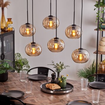 Apedo Hanger - Glas Amber, 6-lichts