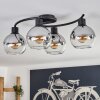 Koyoto Plafondlamp - Glas Chroom, Duidelijk, Rookkleurig, 4-lichts
