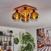 Koyoto Plafondlamp - Glas Natuurlijke kleuren, Zwart, 4-lichts