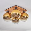 Koyoto Plafondlamp - Glas Natuurlijke kleuren, Zwart, 4-lichts