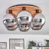 Koyoto Plafondlamp - Glas Natuurlijke kleuren, Zwart, 6-lichts