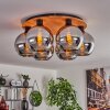 Koyoto Plafondlamp - Glas Natuurlijke kleuren, Zwart, 6-lichts