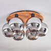 Koyoto Plafondlamp - Glas Natuurlijke kleuren, Zwart, 6-lichts