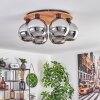 Koyoto Plafondlamp - Glas Natuurlijke kleuren, Zwart, 6-lichts