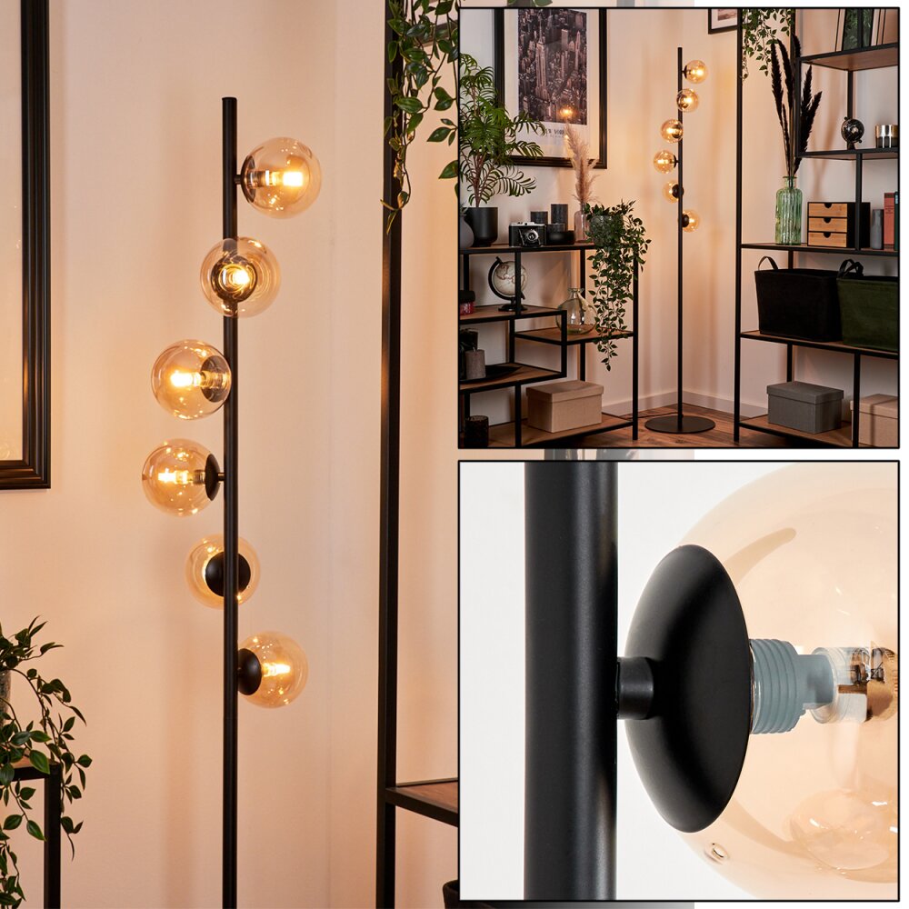 Remaisnil Staande lamp - Glas Zwart, 6-lichts main product photo