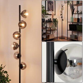 Remaisnil Staande lamp - Glas Zwart, 6-lichts