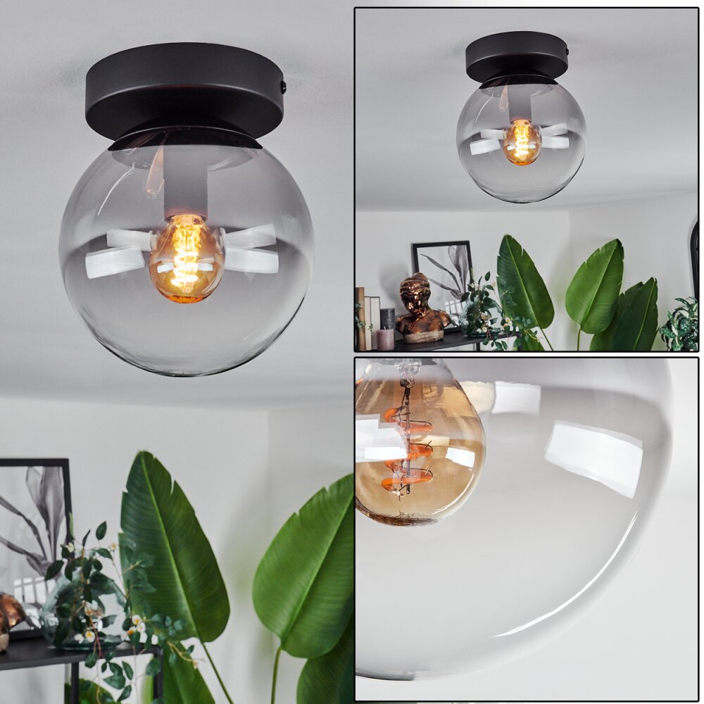 Gastor Plafondlamp - Glas Duidelijk, Rookkleurig, 1-licht main product photo