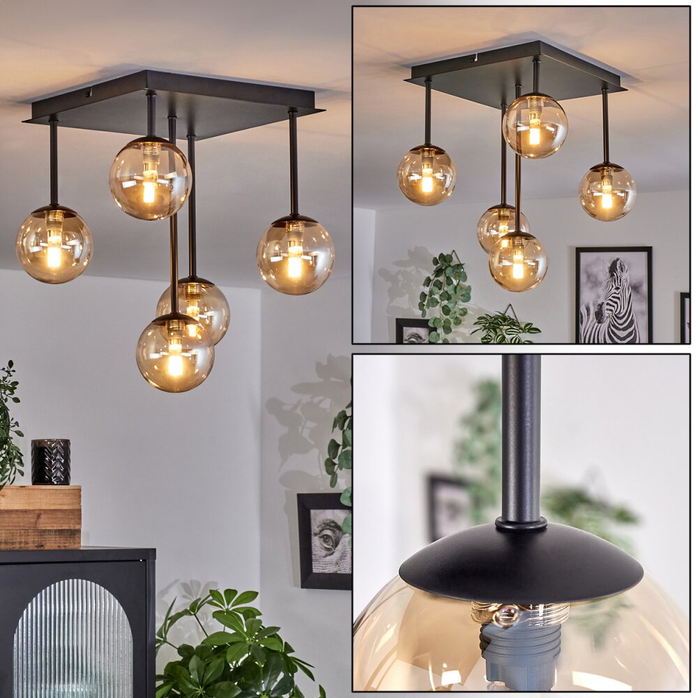 Chehalis Plafondlamp - Glas Amber, 5-lichts main product photo