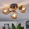 Chehalis Plafondlamp - Glas Goud, Zwart, 3-lichts