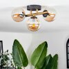 Chehalis Plafondlamp - Glas Goud, Zwart, 3-lichts