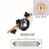 Chehalis Plafondlamp - Glas Goud, Zwart, 3-lichts