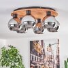 Koyoto Plafondlamp - Glas Natuurlijke kleuren, Zwart, 6-lichts