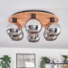 Koyoto Plafondlamp - Glas Natuurlijke kleuren, Zwart, 6-lichts