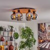 Koyoto Plafondlamp - Glas Natuurlijke kleuren, Zwart, 6-lichts