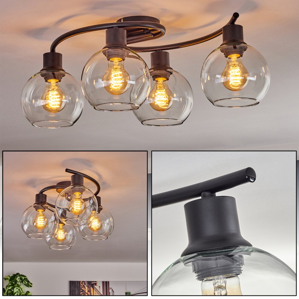 Koyoto Plafondlamp - Glas Duidelijk, 4-lichts main product photo