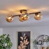 Chehalis Plafondlamp - Glas Amber, 4-lichts