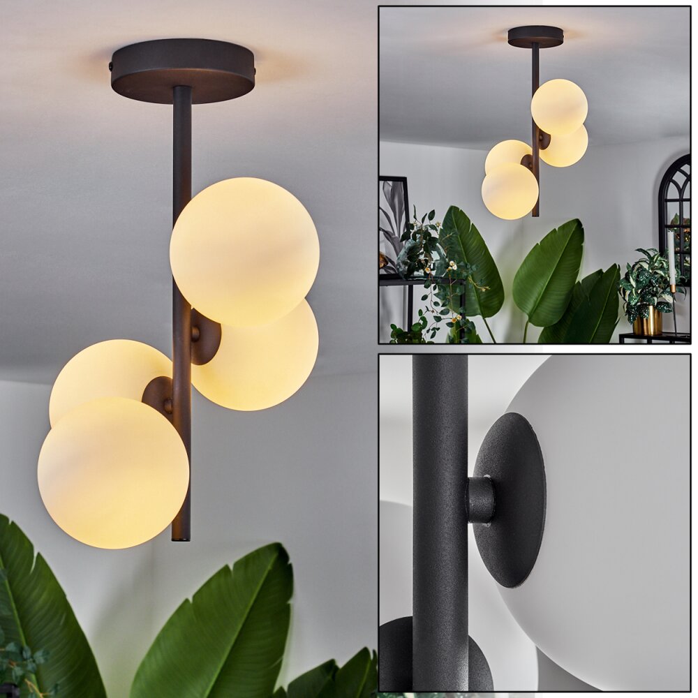 Chehalis Plafondlamp - Glas Wit, 4-lichts main product photo