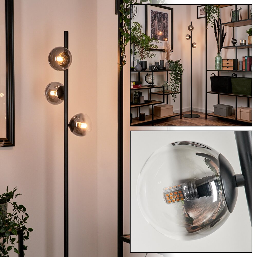 Remaisnil Staande lamp - Glas Zwart, 3-lichts main product photo