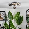 Chehalis Plafondlamp - Glas Goud, Zwart, 3-lichts