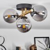 Chehalis Plafondlamp - Glas Goud, Zwart, 3-lichts
