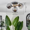 Chehalis Plafondlamp - Glas Goud, Zwart, 3-lichts