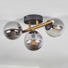 Chehalis Plafondlamp - Glas Goud, Zwart, 3-lichts