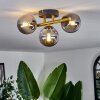 Chehalis Plafondlamp - Glas Goud, Zwart, 3-lichts
