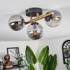 Chehalis Plafondlamp - Glas Goud, Zwart, 3-lichts