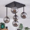 Chehalis Plafondlamp - Glas Goud, Zwart, 5-lichts