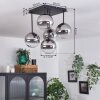 Chehalis Plafondlamp - Glas Goud, Zwart, 5-lichts