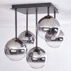 Chehalis Plafondlamp - Glas Goud, Zwart, 5-lichts