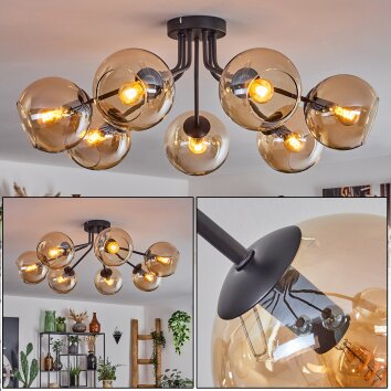 Koyoto Plafondlamp - Glas Amber, 7-lichts