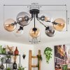 Gastor Plafondlamp - Glas Amber, Duidelijk, Rookkleurig, 7-lichts